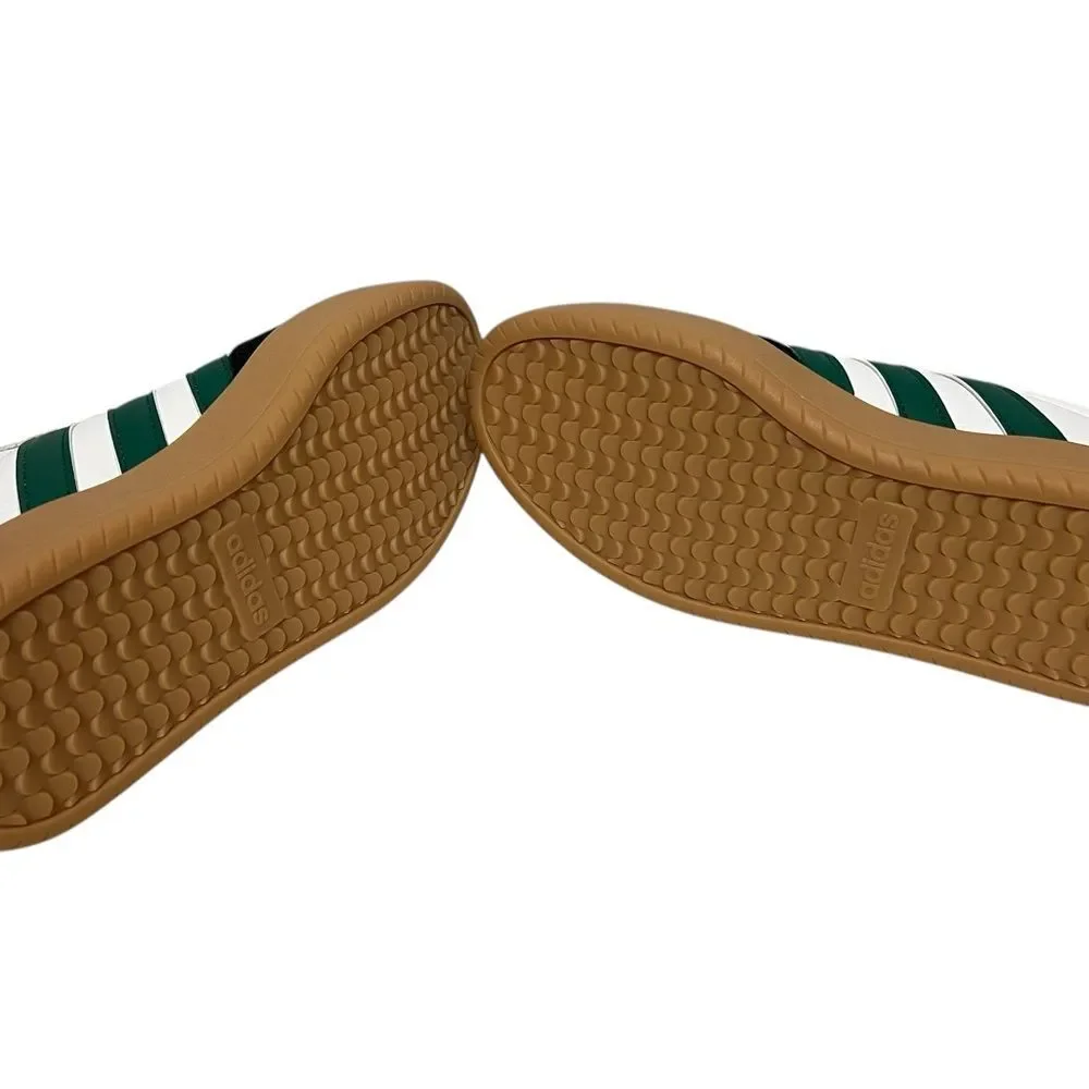 New Adidas Barreda White Leather Green Stripes Gum Sole Men 7.5 / Women’s 8.5